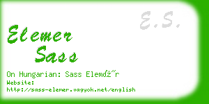 elemer sass business card